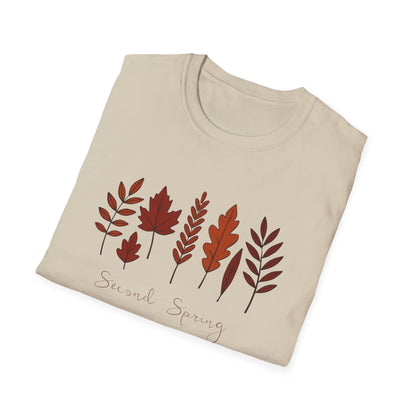 Second Spring Fall Shirt  Autumn Leaves TShirt  Neutral Cozy Thanksgiving Tee  Fall Graphic Tee for Women Unisex  TShirt