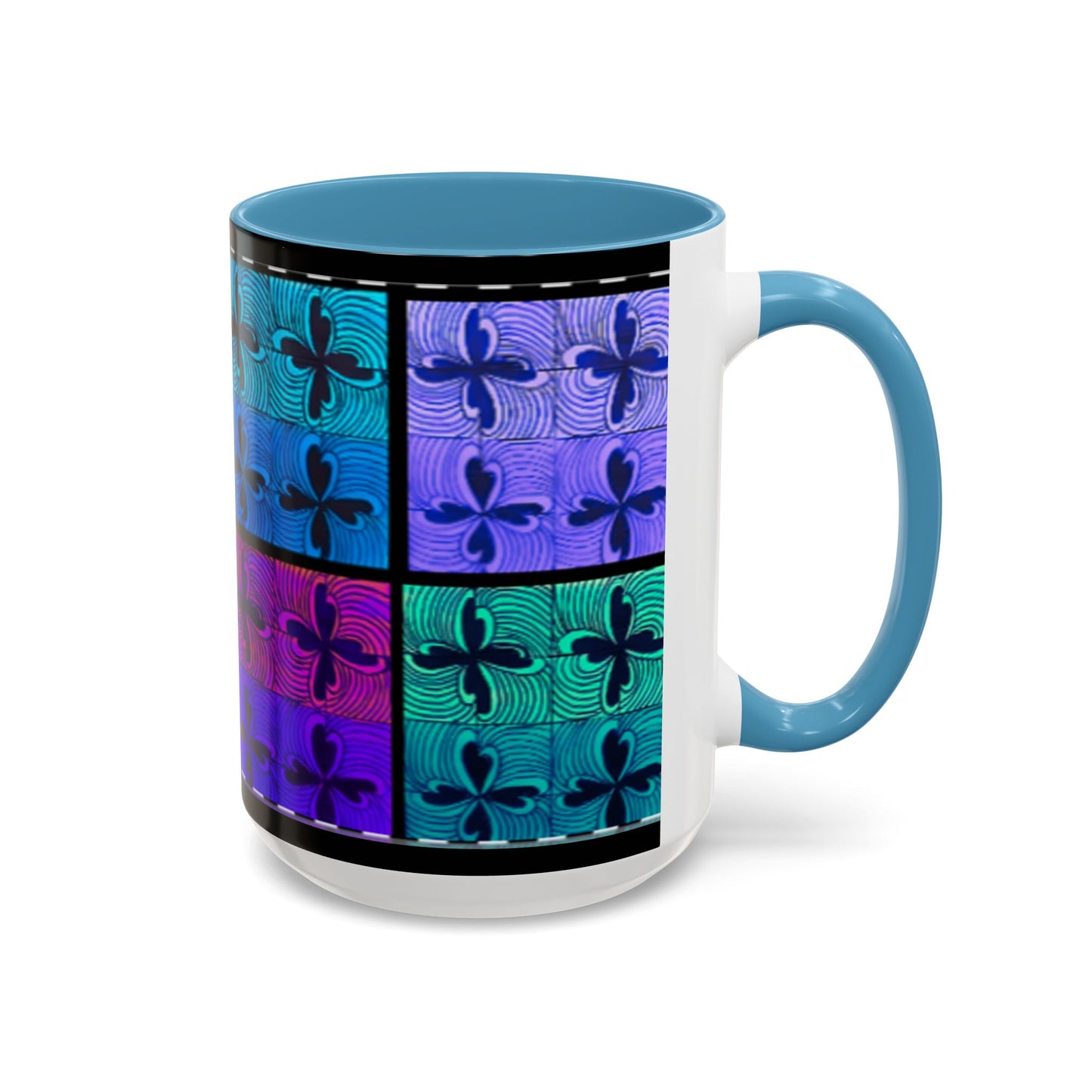Blue Purple Tile Fleur-de-Lis Mug | Accent Coffee Mug