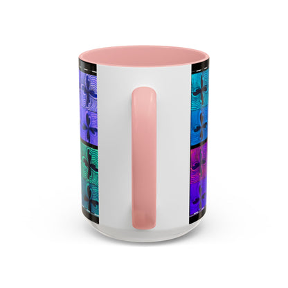 Blue Purple Tile Fleur-de-Lis Mug | Accent Coffee Mug