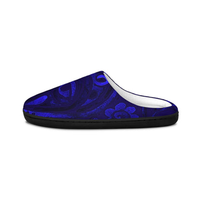 Abstract Blue Swirl Indoor Slippers | Cozy House Shoes