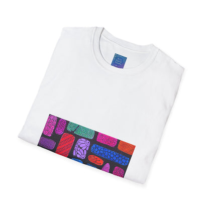 Colorful Abstract Blocks T-Shirt | Geometric Pattern, Bright Neon Artwork