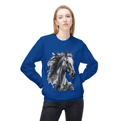 Horse Lover Sweatshirt Black and White Equestrian Art Pullover