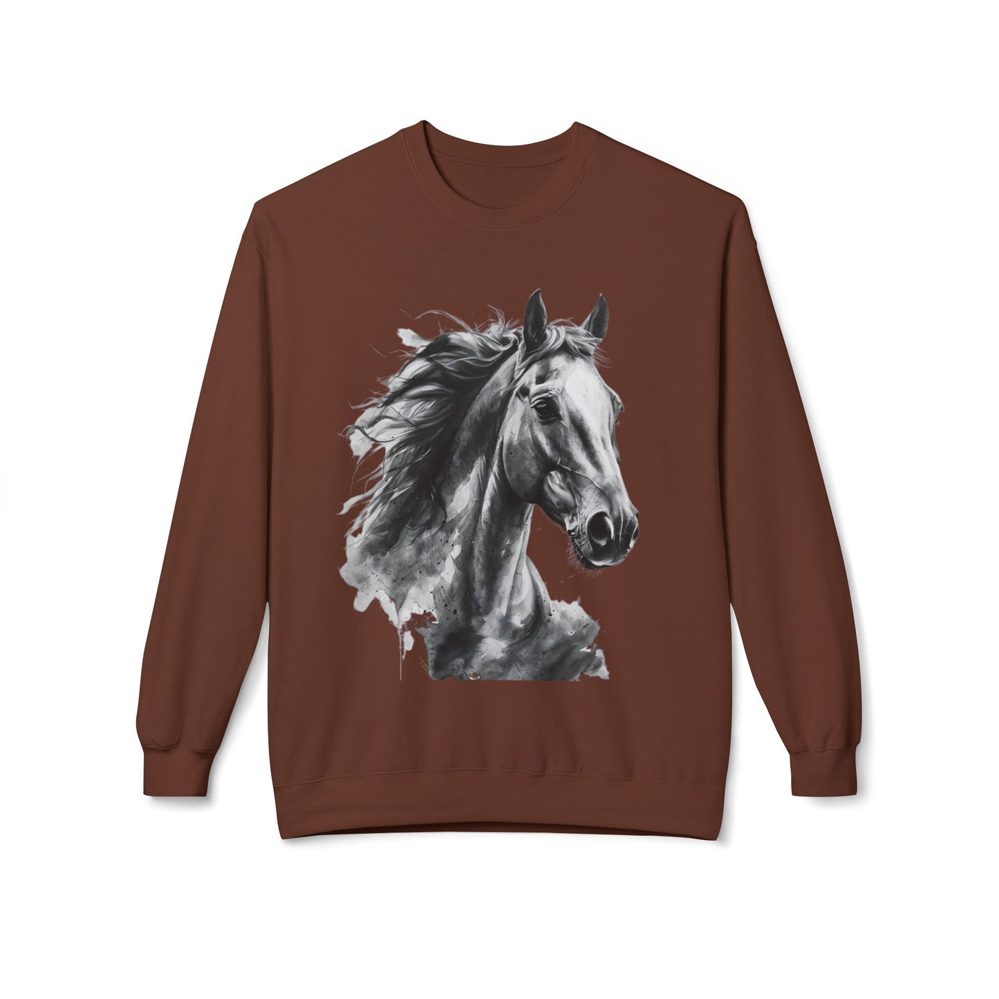 Horse Lover Sweatshirt Black and White Equestrian Art Pullover
