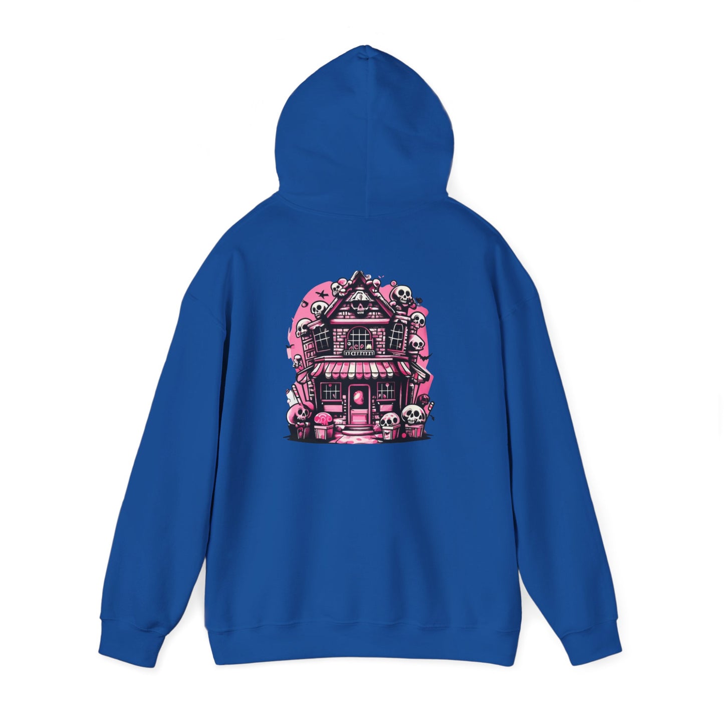 Haunted Candy Shop Hoodie Spooky Halloween Skull House Graphic Sweatshirt Unisex Heavy Blend™ Hooded Sweatshirt