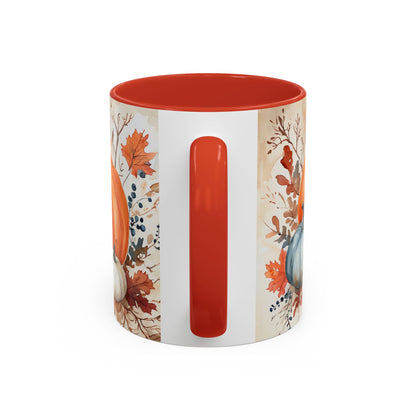 Pumpkin Fall Mug, Autumn Harvest Coffee Cup with Rustic Pumpkin Design