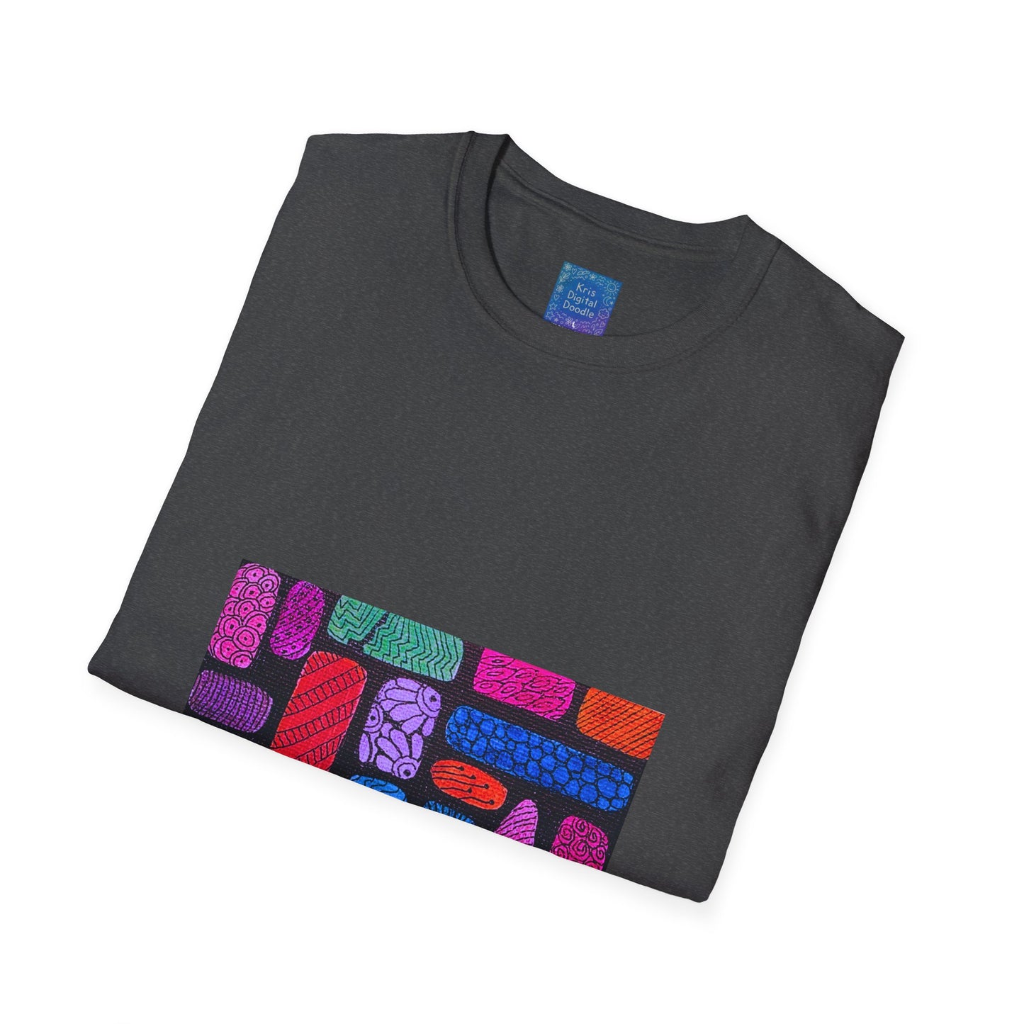 Colorful Abstract Blocks T-Shirt | Geometric Pattern, Bright Neon Artwork