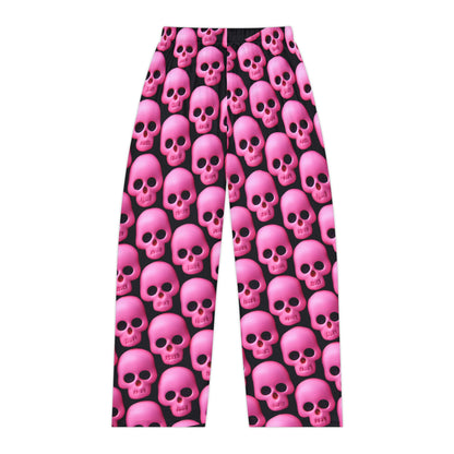 Skull Women's Pajama Pants, Gothic Cozy Loungewear Women's Pajama Pants