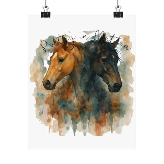 Poetry in Motion Horse Wall Art Watercolor Horse Poster Rustic Equestrian Decor Farmhouse Horse Print Matte Vertical Posters