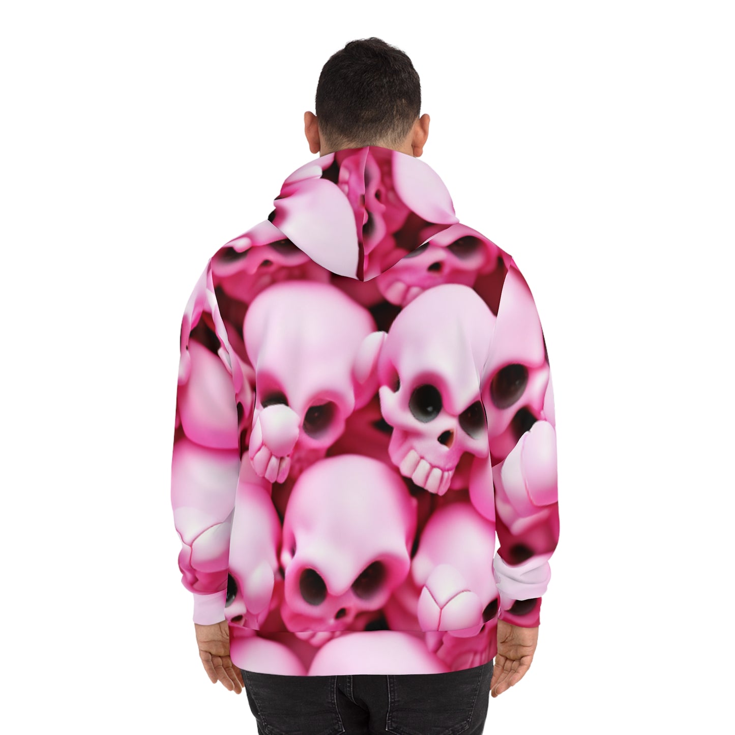 Bold Neon Pink Skull Hoodie  Electric Gothic Streetwear for Men & Women  Statement Halloween Fashion Fashion Hoodie (AOP)