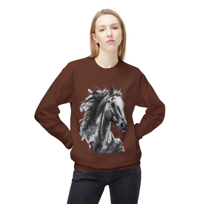 Horse Lover Sweatshirt Black and White Equestrian Art Pullover