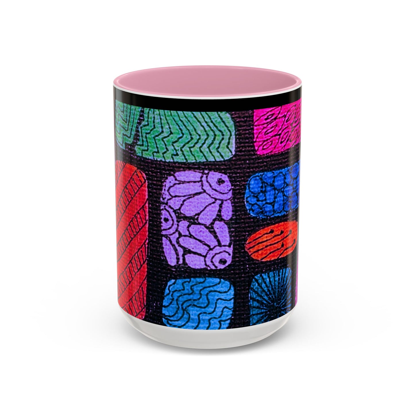 Colorful Abstract Pattern Mug | Vibrant Geometric Shapes Ceramic Mug