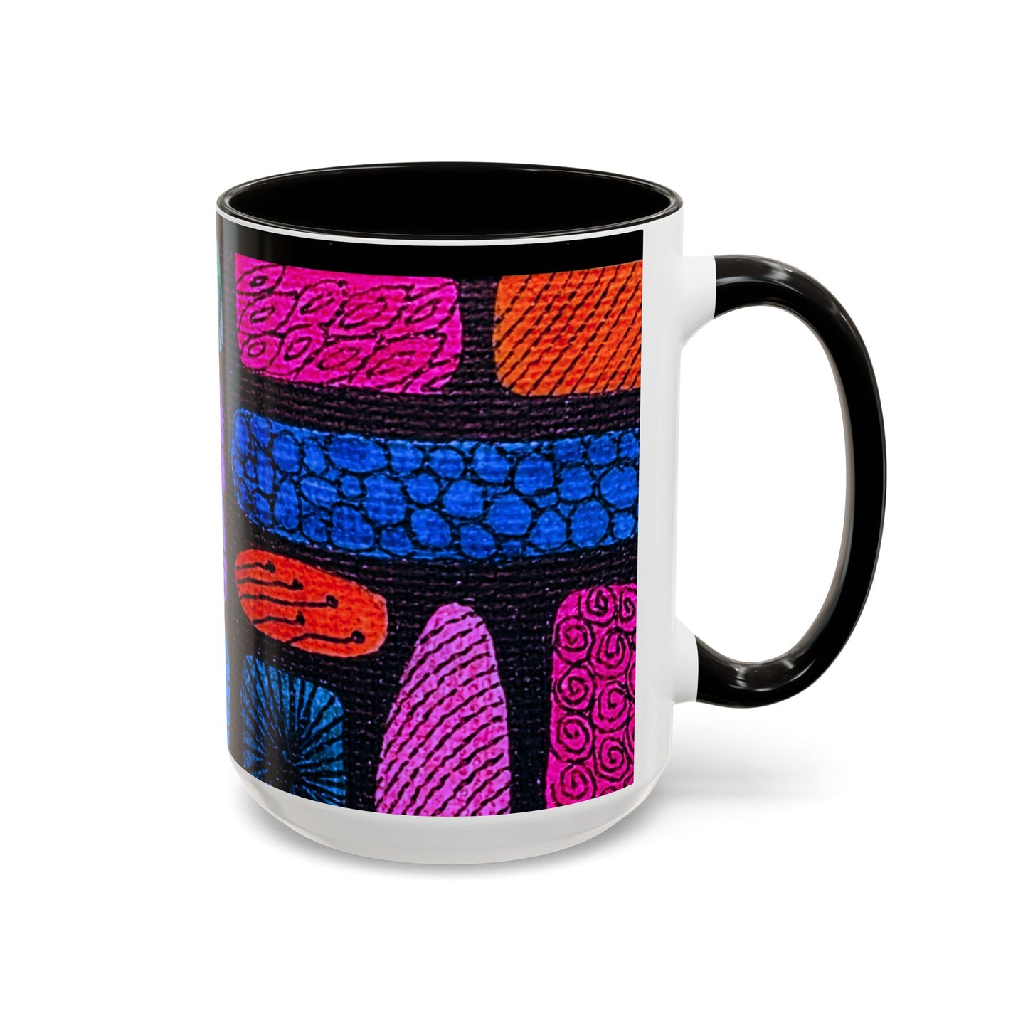 Colorful Abstract Pattern Mug | Vibrant Geometric Shapes Ceramic Mug