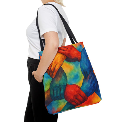 Unity Hands Tote Bag | Colorful Art Bag
