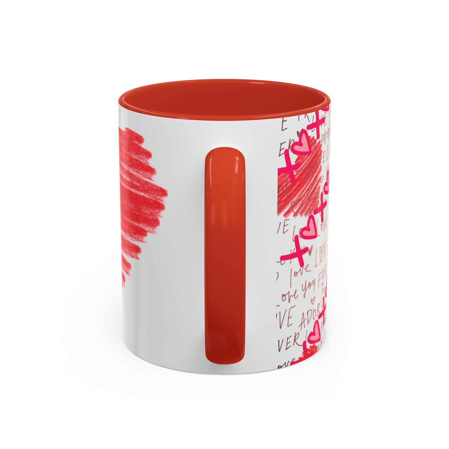 Red Scribble Heart Coffee Mug | Valentine Love Pattern Mug