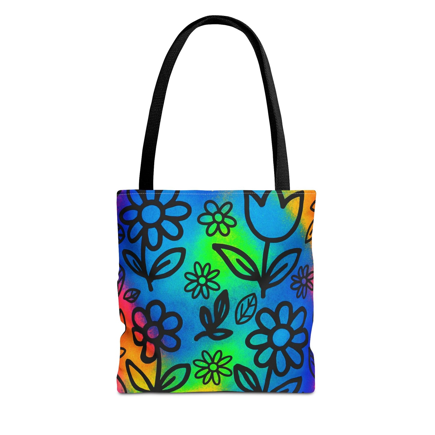 Rainbow Floral Tote Bag | Colorful Reusable Shopper