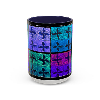 Blue Purple Tile Fleur-de-Lis Mug | Accent Coffee Mug