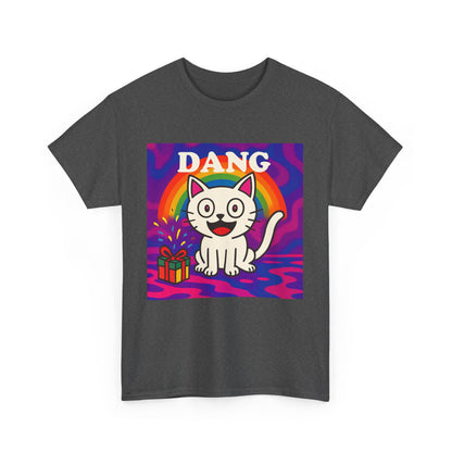Funny Cat Rainbow T-Shirt Cute Cartoon Kitty Graphic Tee Gift