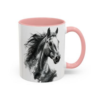 Black Horse Coffee Mug Western Cowboy Horse Art Cup