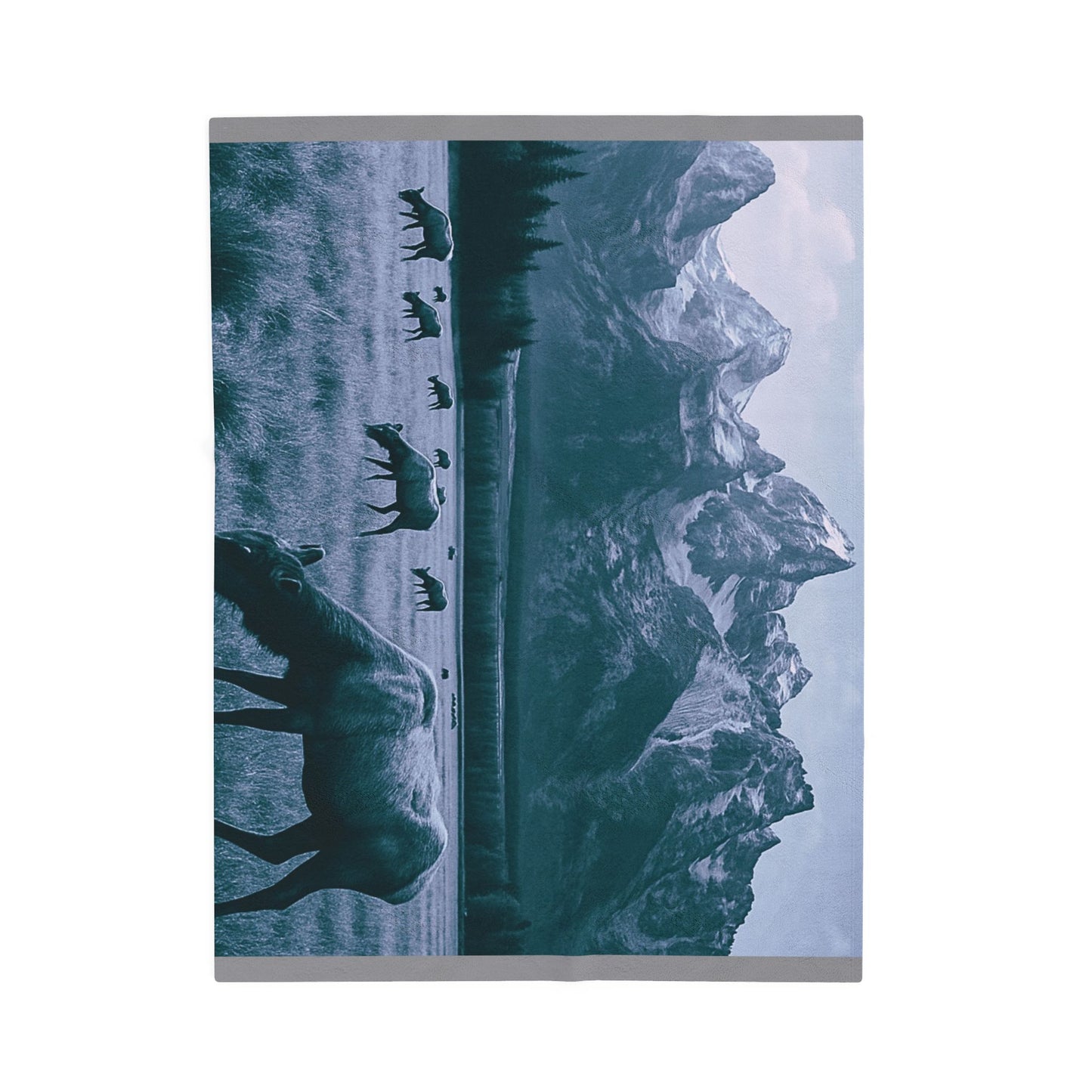 Wild Elk in Mountain Valley Blanket | Scenic Nature Lodge Throw