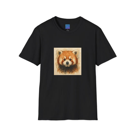 Red Panda Portrait T-Shirt | Watercolor Animal Illustration