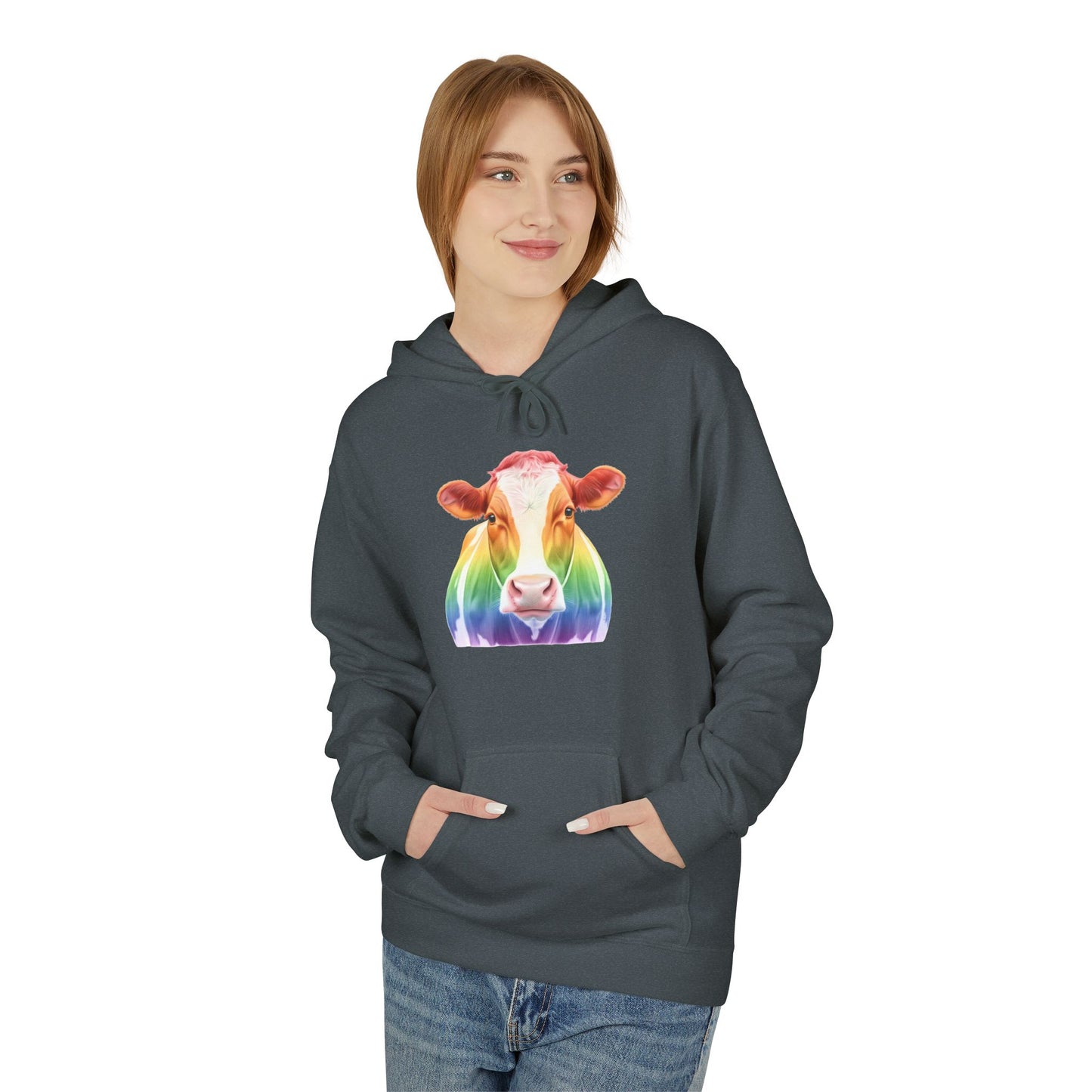 Colorful Rainbow Cow Hoodie Sweatshirt