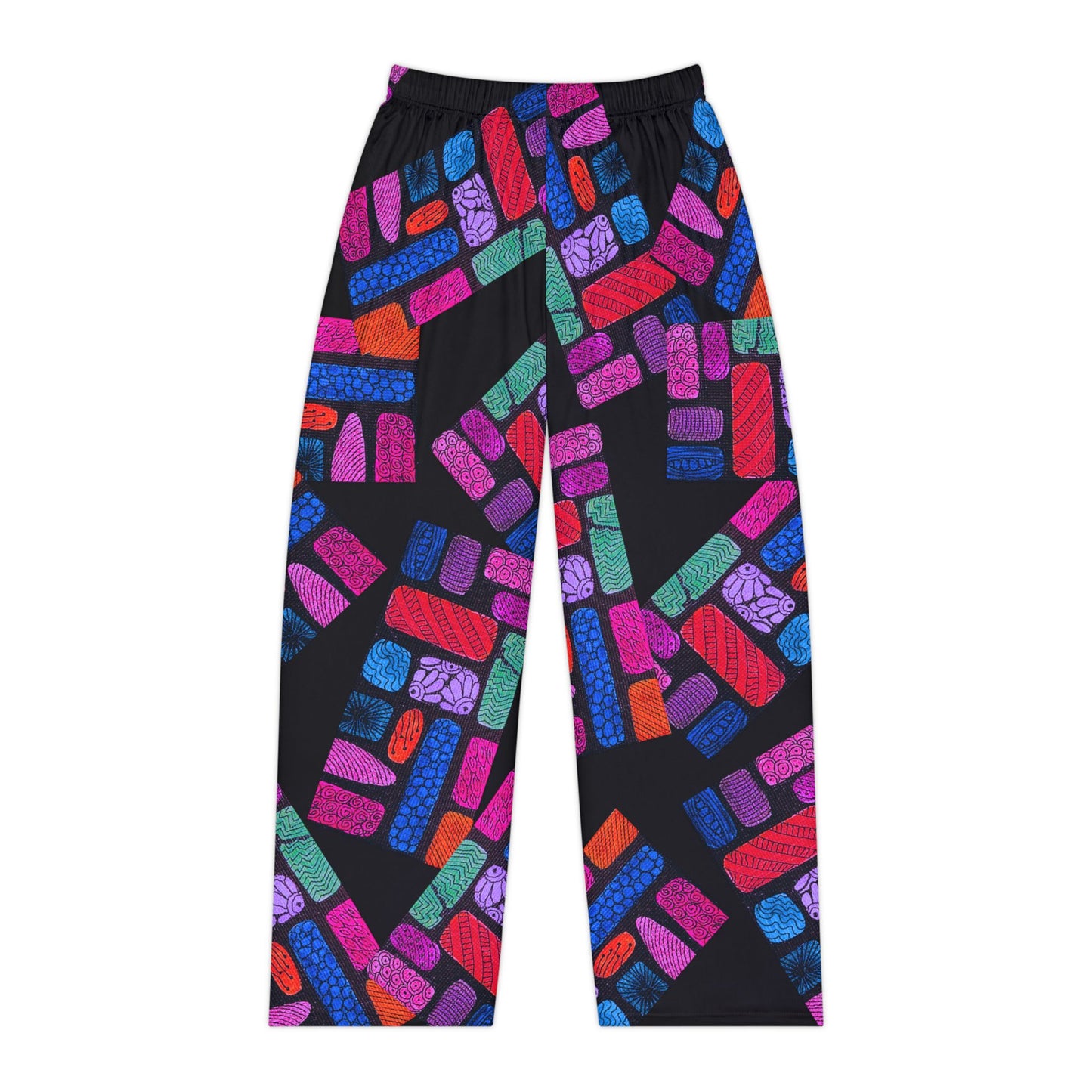 Colorful Mosaic Bandage Pattern Pajama Pants | All-Over Print