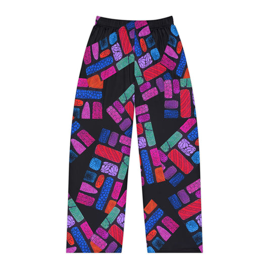 Colorful Mosaic Bandage Pattern Pajama Pants | All-Over Print