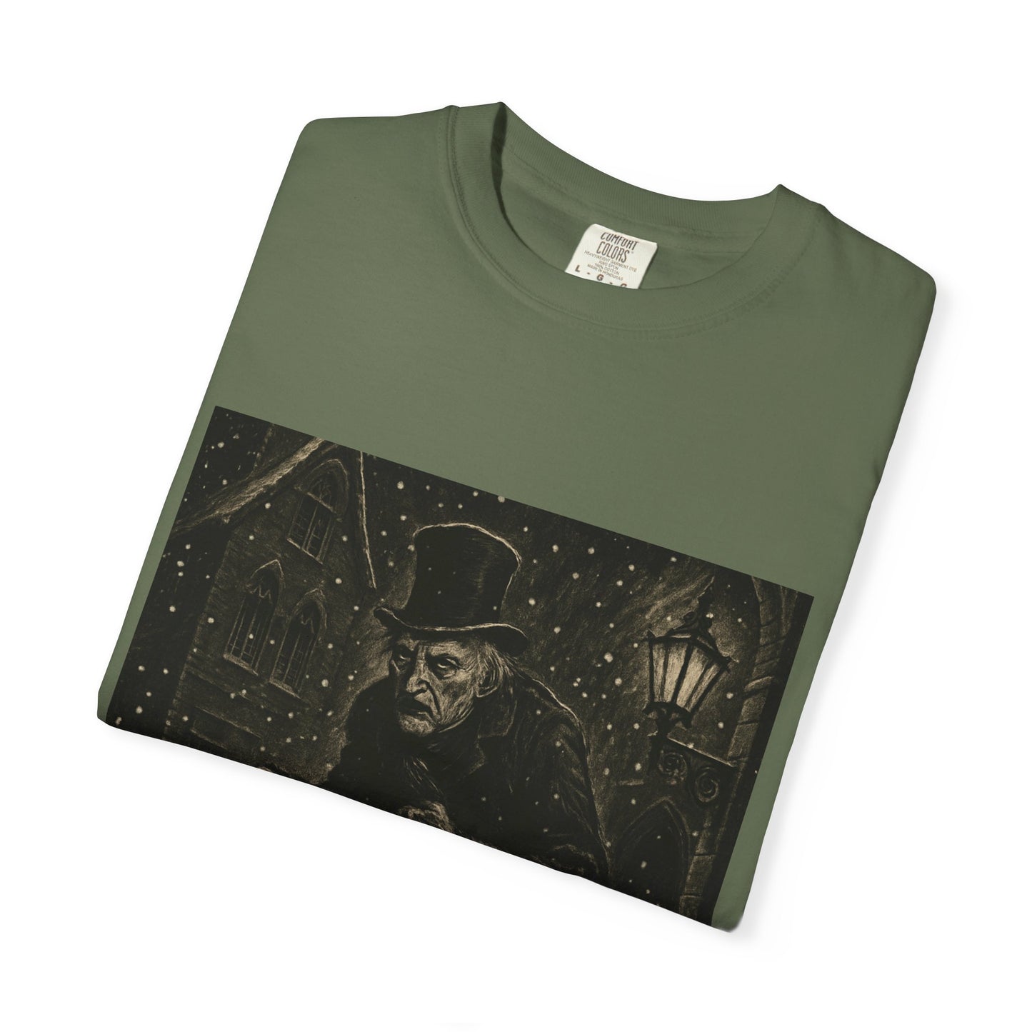 Gothic Scrooge T Shirt Dark Christmas Carol Shirt Vintage Haunted Dickens Tee Unisex Garment Dyed T shirt