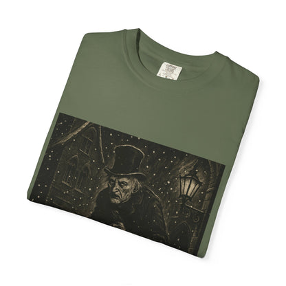 Gothic Scrooge T Shirt Dark Christmas Carol Shirt Vintage Haunted Dickens Tee Unisex Garment Dyed T shirt