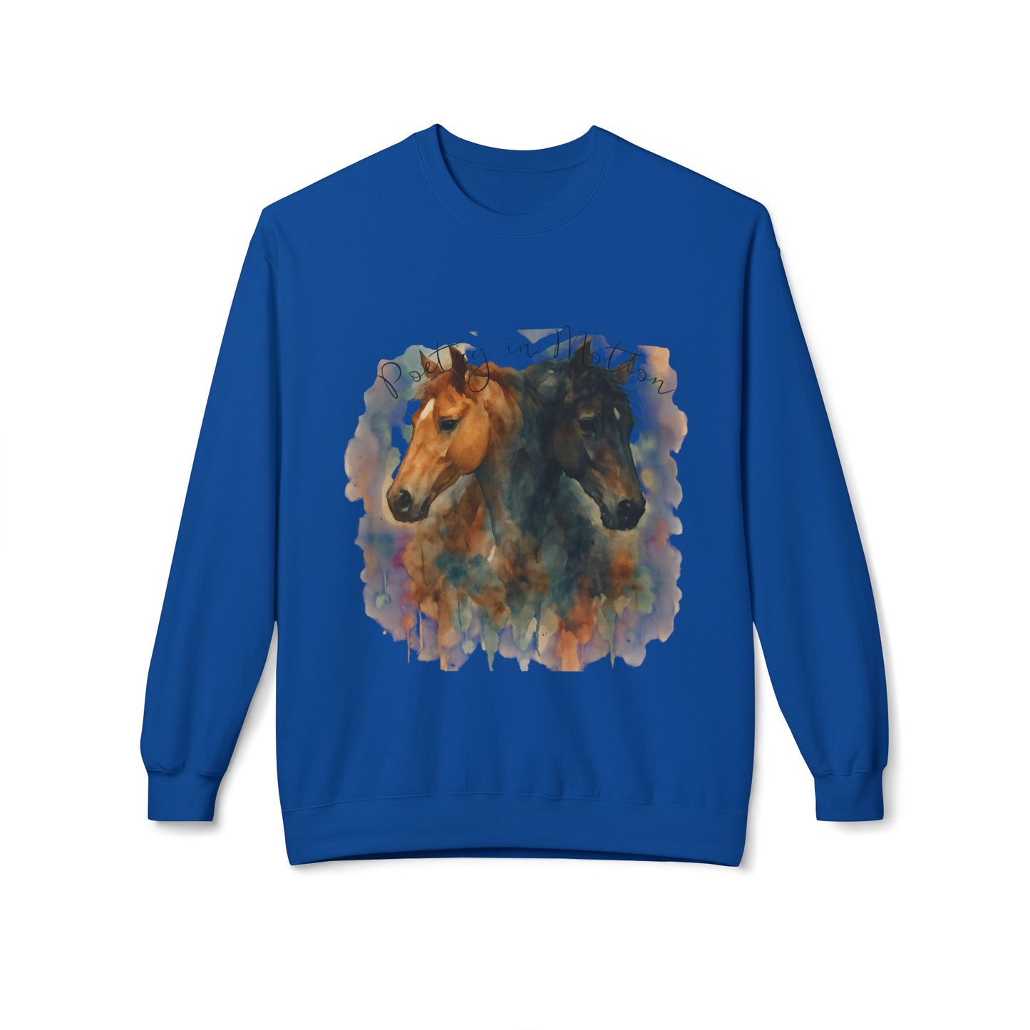 Poetry in Motion Equestrian Horse Sweatshirt Watercolor