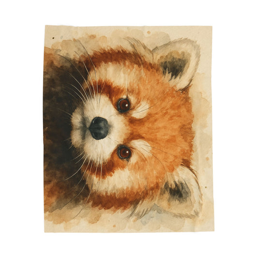 Watercolor Red Panda Velveteen Plush Blanket | Cozy Animal Art Throw