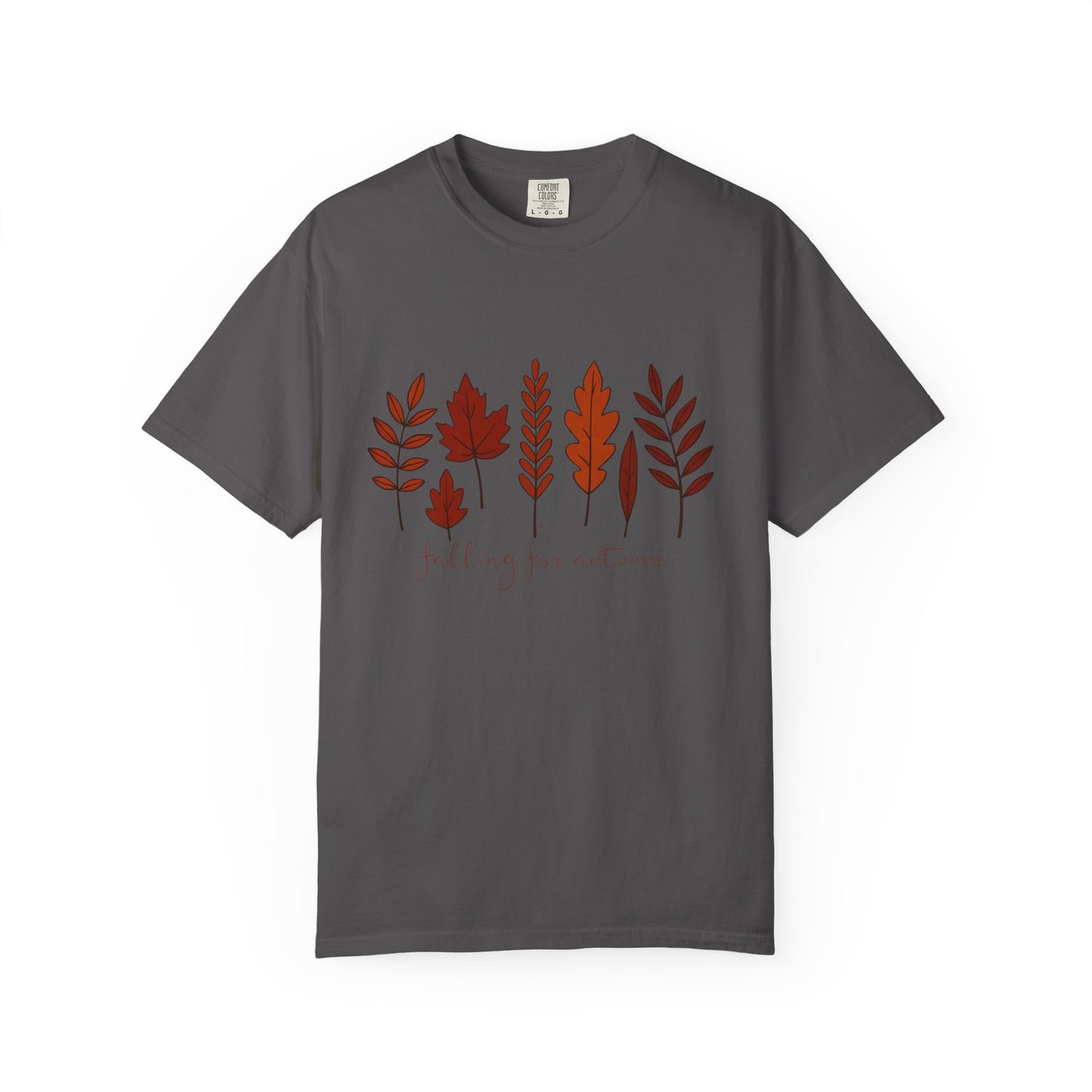 Falling for Autumn Shirt Cozy Fall Leaves Graphic Tee for Seasonal Outfits Unisex Garment Dyed T shirt