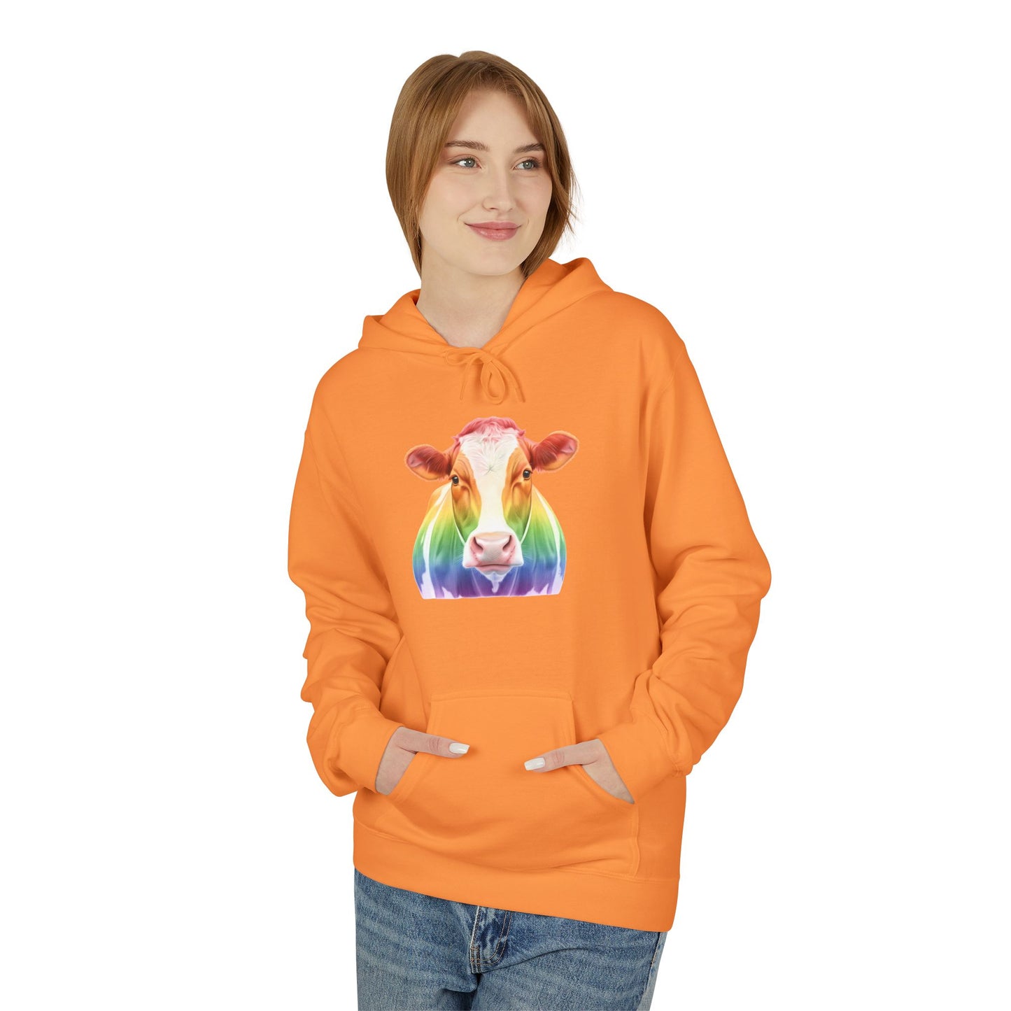 Colorful Rainbow Cow Hoodie Sweatshirt