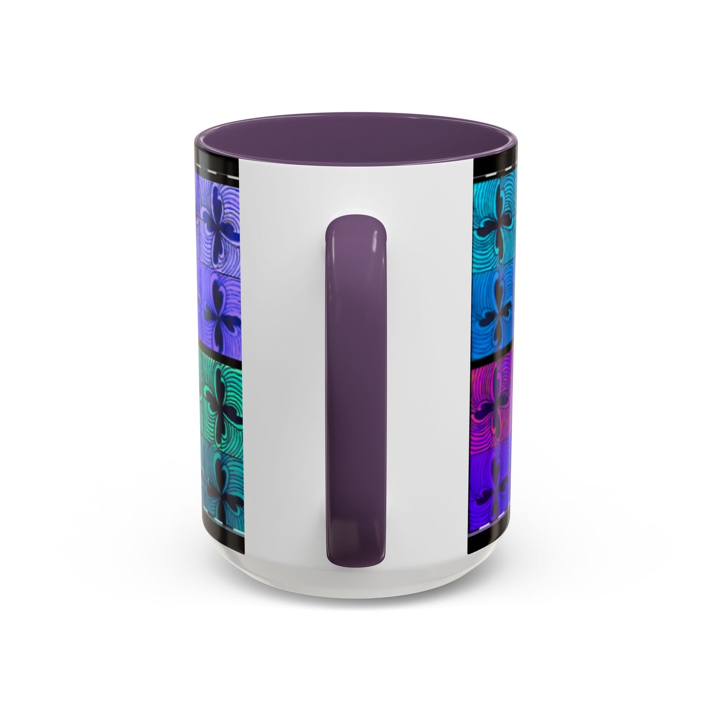 Blue Purple Tile Fleur-de-Lis Mug | Accent Coffee Mug
