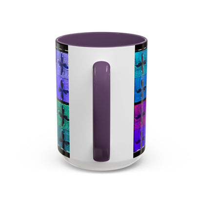 Blue Purple Tile Fleur-de-Lis Mug | Accent Coffee Mug