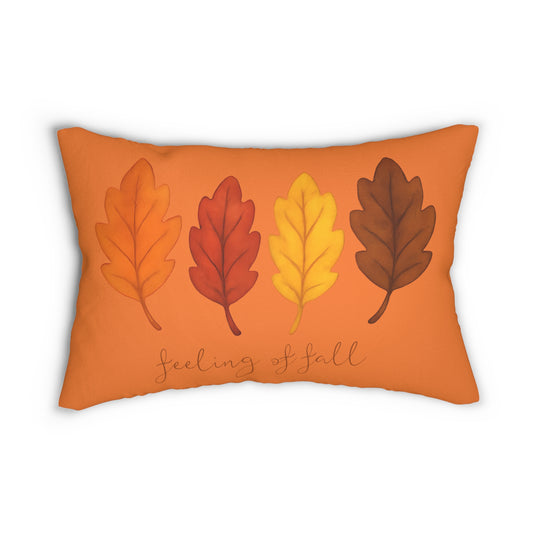 Feeling of Fall Pillow Cozy Autumn Leaves Accent Cushion for Rustic Fall Decor