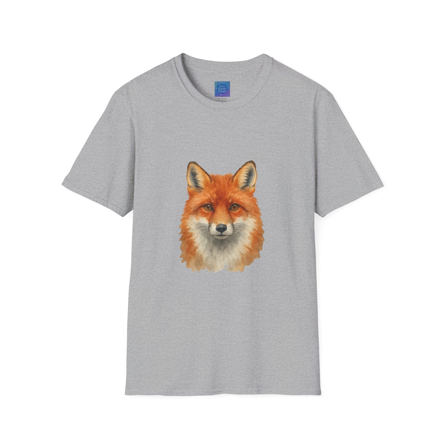 Red Fox Face T-Shirt | Watercolor Fox Portrait