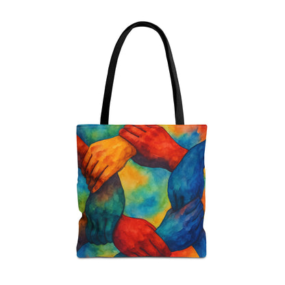 Unity Hands Tote Bag | Colorful Art Bag
