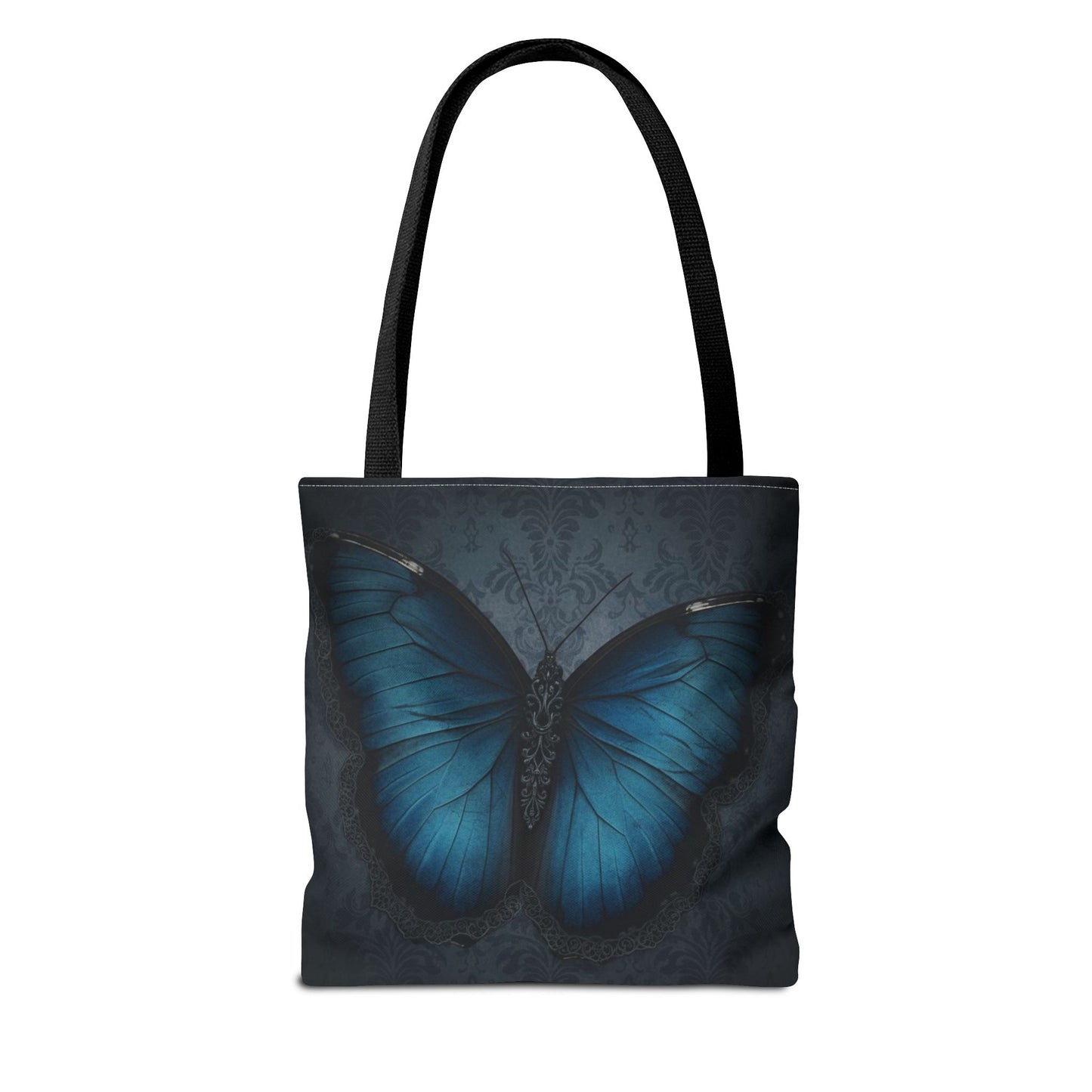 Blue Butterfly Tote Bag | Elegant Gothic Art Bag