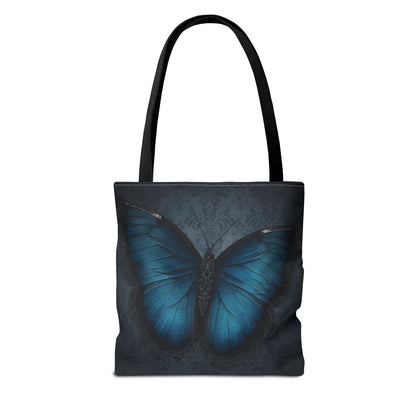 Blue Butterfly Tote Bag | Elegant Gothic Art Bag