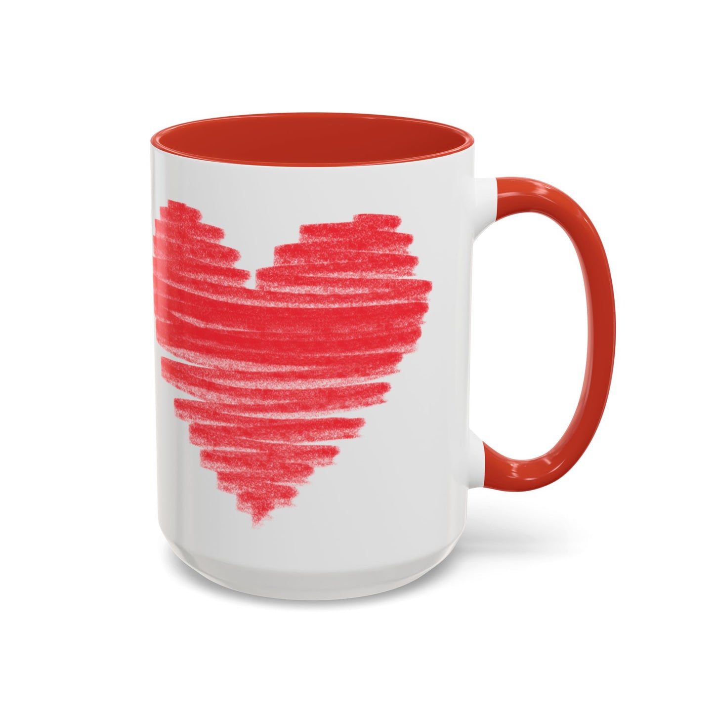 Red Scribble Heart Coffee Mug | Valentine Love Pattern Mug