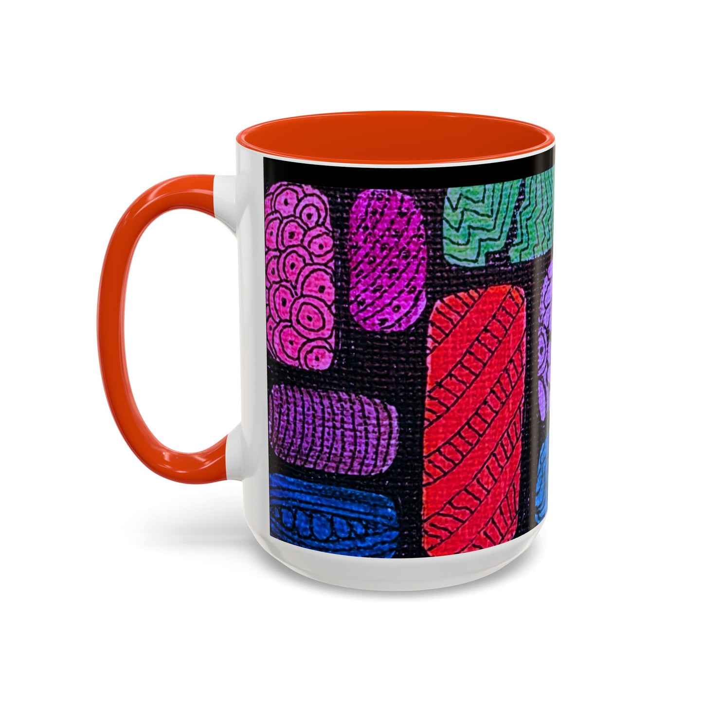 Colorful Abstract Pattern Mug | Vibrant Geometric Shapes Ceramic Mug