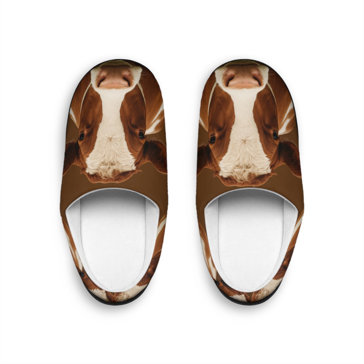 Women Brown Cow Slippers