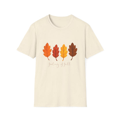 Feeling of Fall Leaves Shirt Cozy Autumn Graphic Tee Unisex Soft style T Shirt
