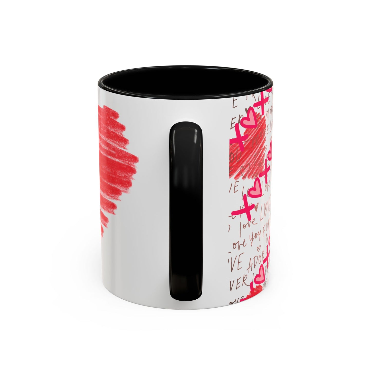 Red Scribble Heart Coffee Mug | Valentine Love Pattern Mug