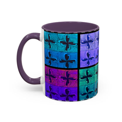 Blue Purple Tile Fleur-de-Lis Mug | Accent Coffee Mug