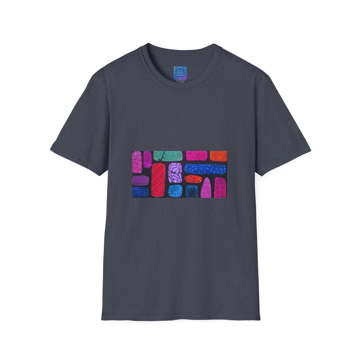 Colorful Abstract Blocks T-Shirt | Geometric Pattern, Bright Neon Artwork