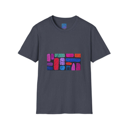 Colorful Abstract Blocks T-Shirt | Geometric Pattern, Bright Neon Artwork