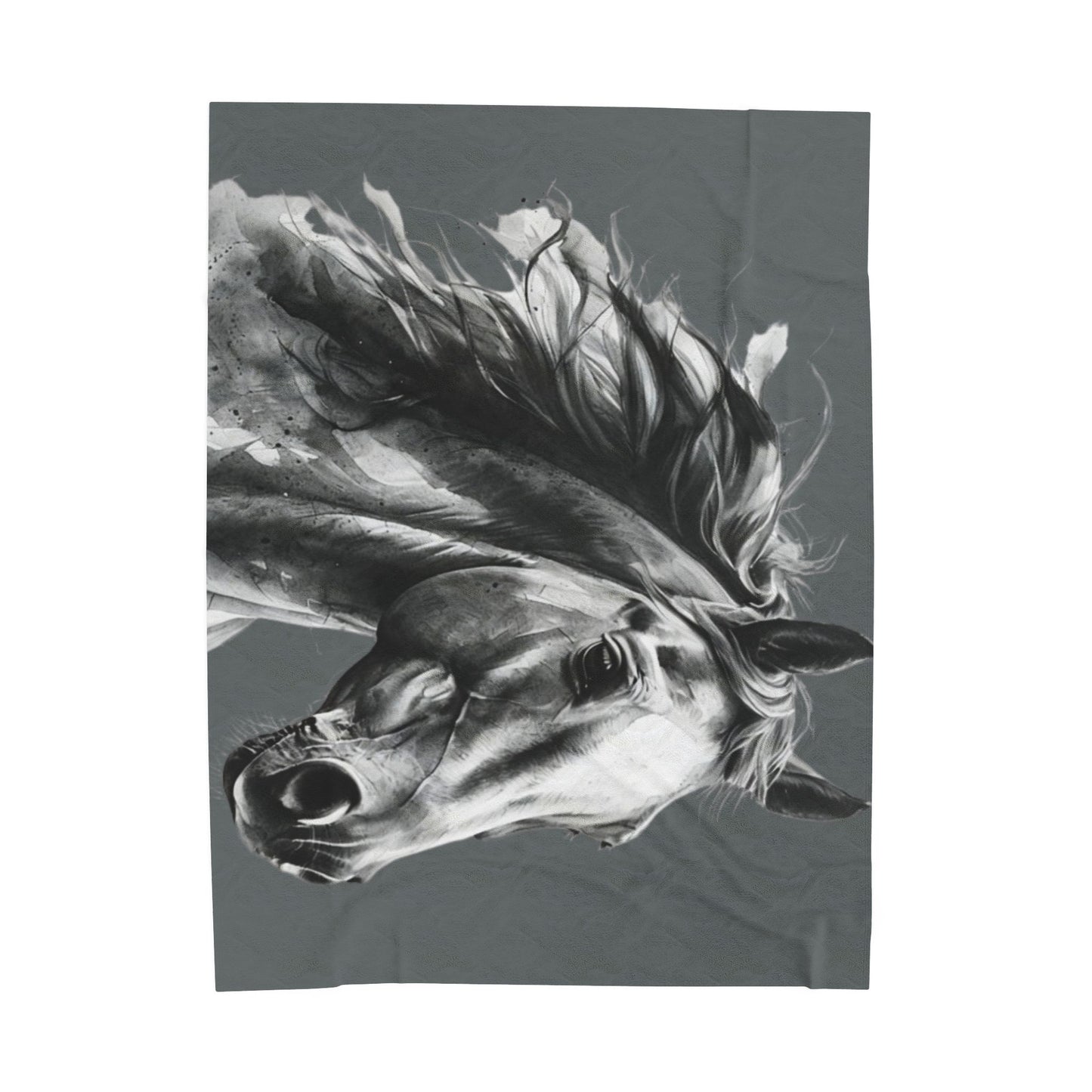 Black Stallion Art Blanket | Luxury Horse Lover Throw