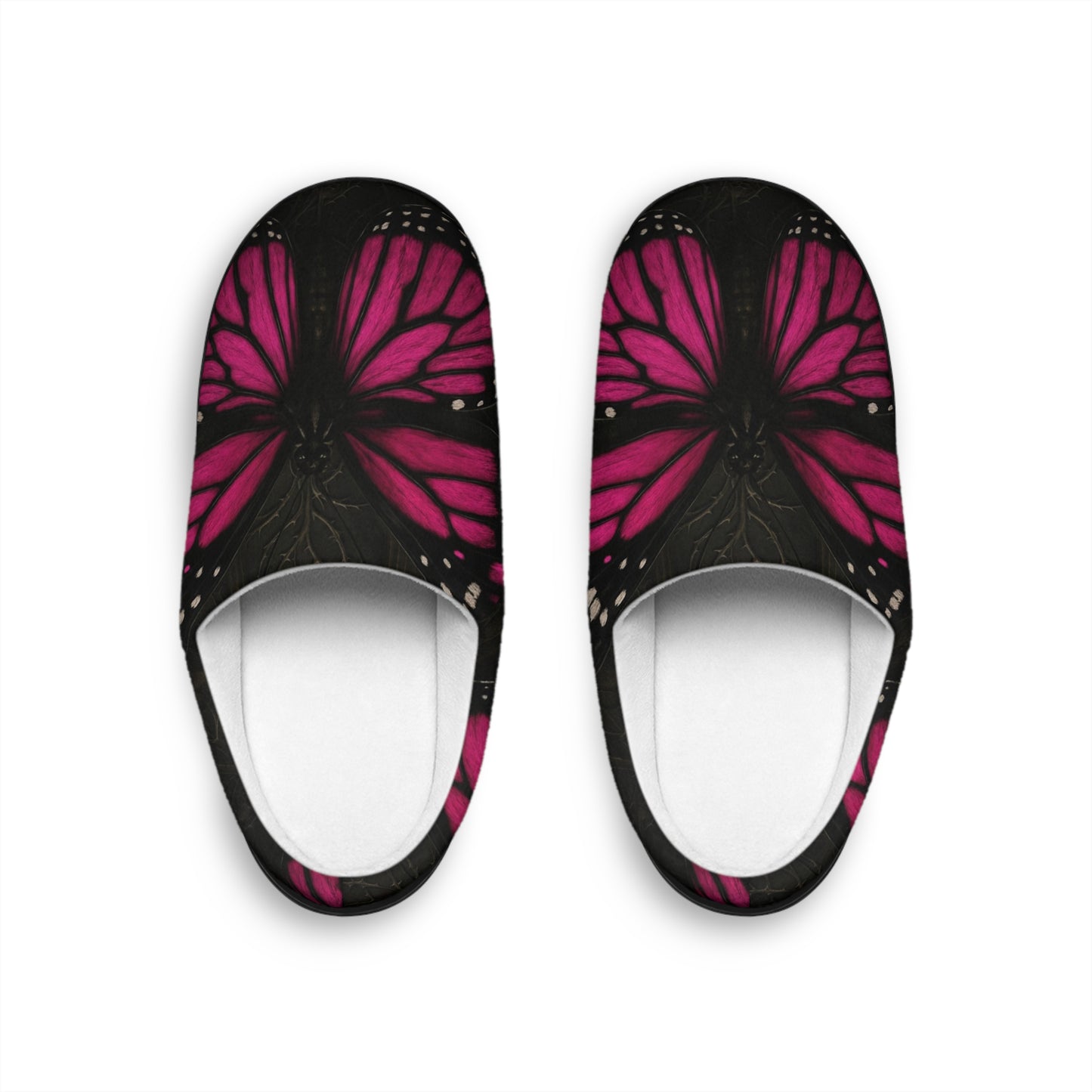 Pink Gothic Monarch Butterfly Slippers